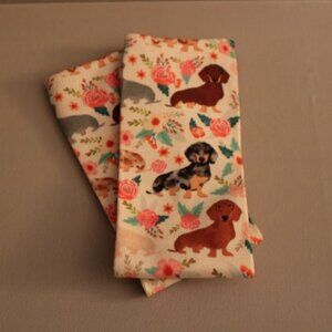 Dachshund Dog & Floral Knee-High Socks - New Without Tags